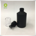 Luxe vide givré noir pompe bouchon verre cosmétique pot bouteille